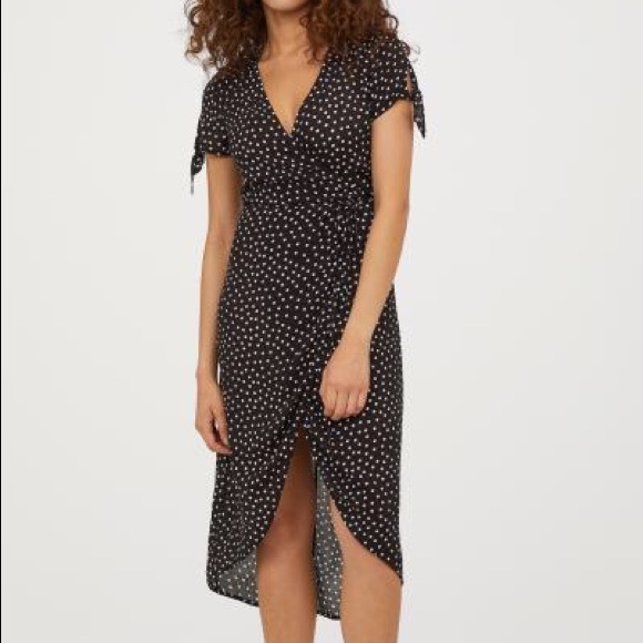 h&m polka dot wrap dress